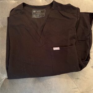 FIGS black Catarina one pocket Scrub Top